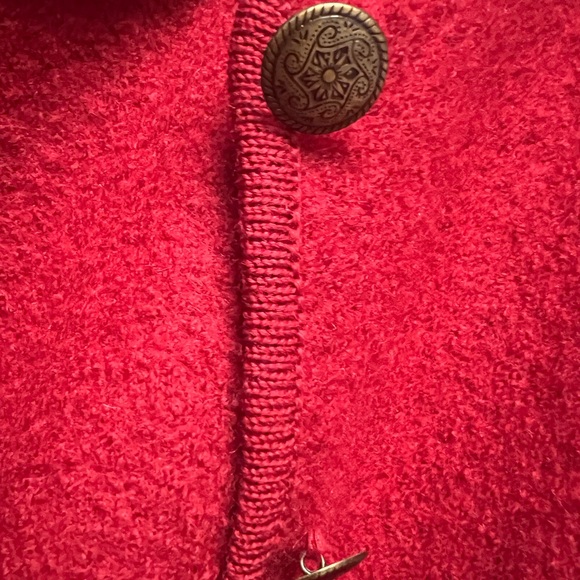 D’allairds Vintage Red Wool Vest with embroidery details - Picture 4 of 5